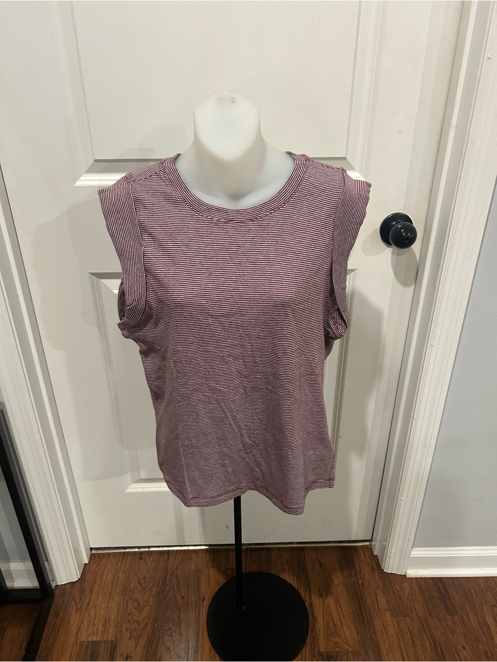 Anthropologie Striped Sleeveless Tank - Mauve